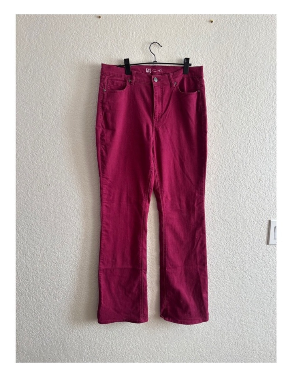 DG2 by Diane Gilman Bootcut Jeans 12T Magenta Pink High Rise Stretch Tall